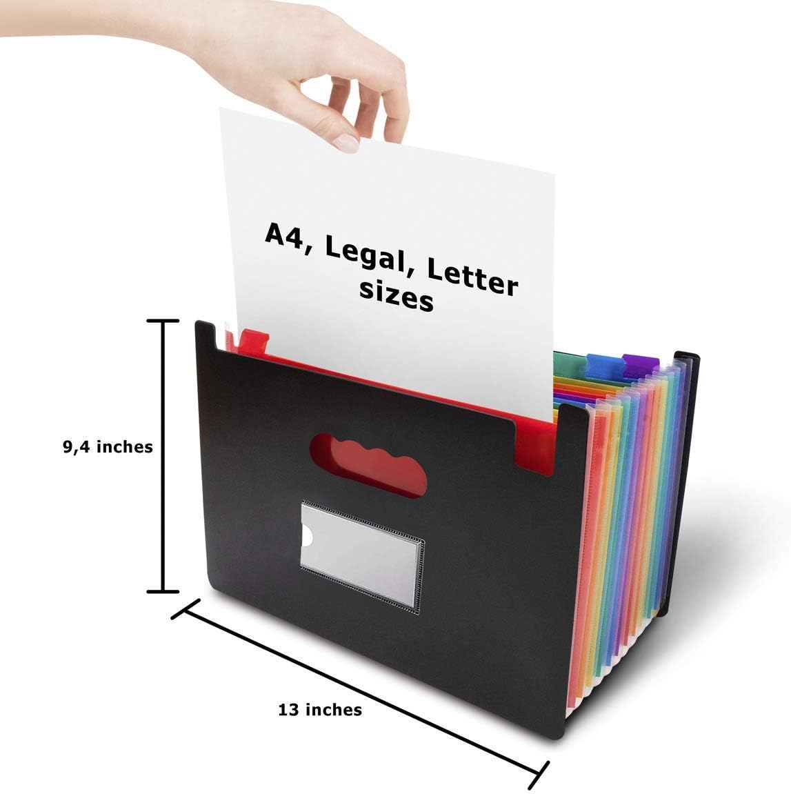 Accordian File Organizer, Expanding File Folder, File Folder Organizer, Paper Organizer Folder, File Organizer Box, File Organizer, Paper Bill Receipt Organizer fits A4 Letter Size (12 Pockets)