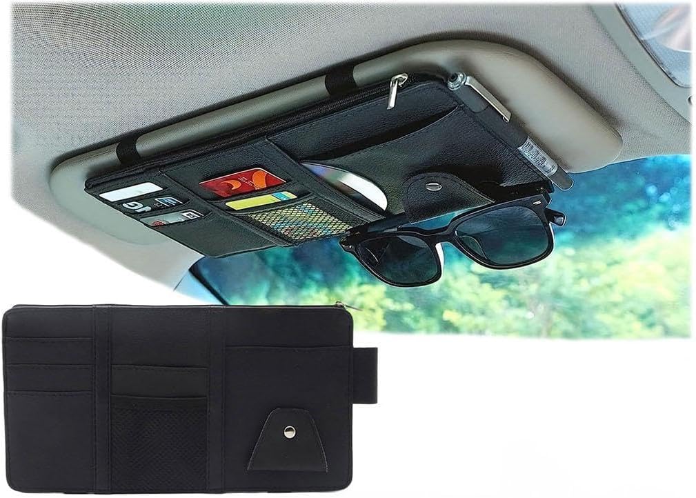 Car Visor Organizer for Renault Rafale 2024-2025, Storage Wallet Durable Interior Travel Accessory Document Holder Systematic Daily CommuteBackend,Black