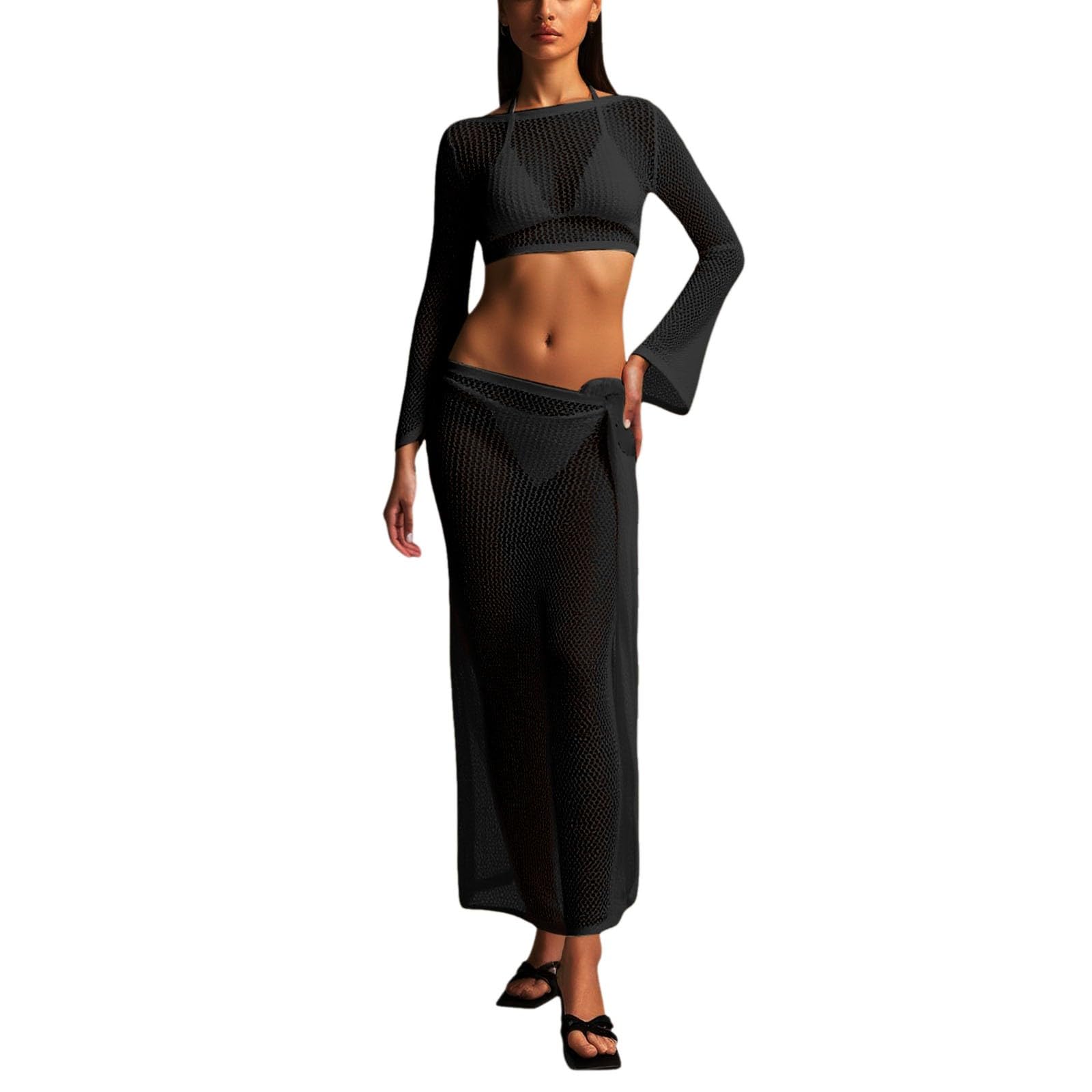 Kimono playa mujer elegante con ribete de encaje de alta calidad 7