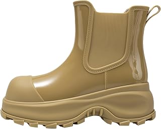Zapatos de mujer punk botas de nieve mujer calcetines de forro polar antideslizante interior botas de lluvia exterior goma zapatos acuáticos zapatos mujer negro con tacón