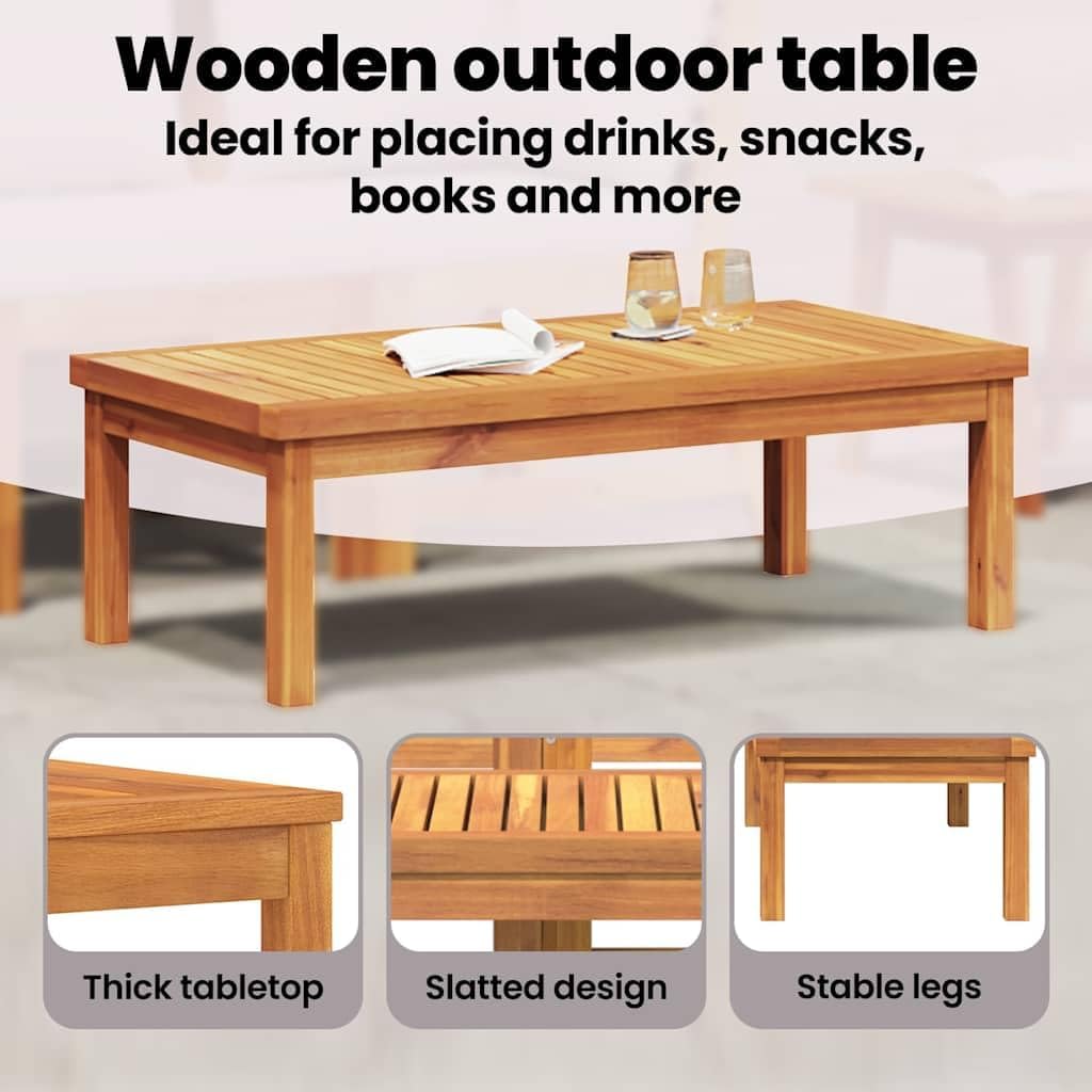 vidaXL 3-Piece Patio Lounge Set - Vintage Design Solid Acacia Wood Construction with Cream Cushion - Adjustable Configuration for Garden and Patio Furniture