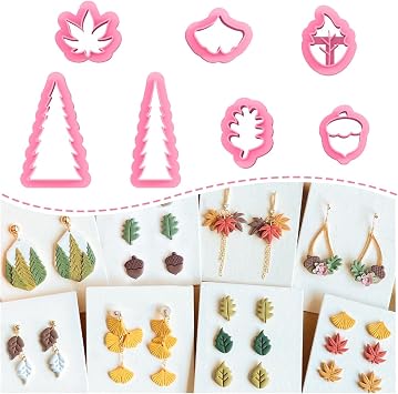 KEOKER Fall Polymer Clay Cutters for Jewelry - 7 Shapes Maple Leaves Earring Cutters