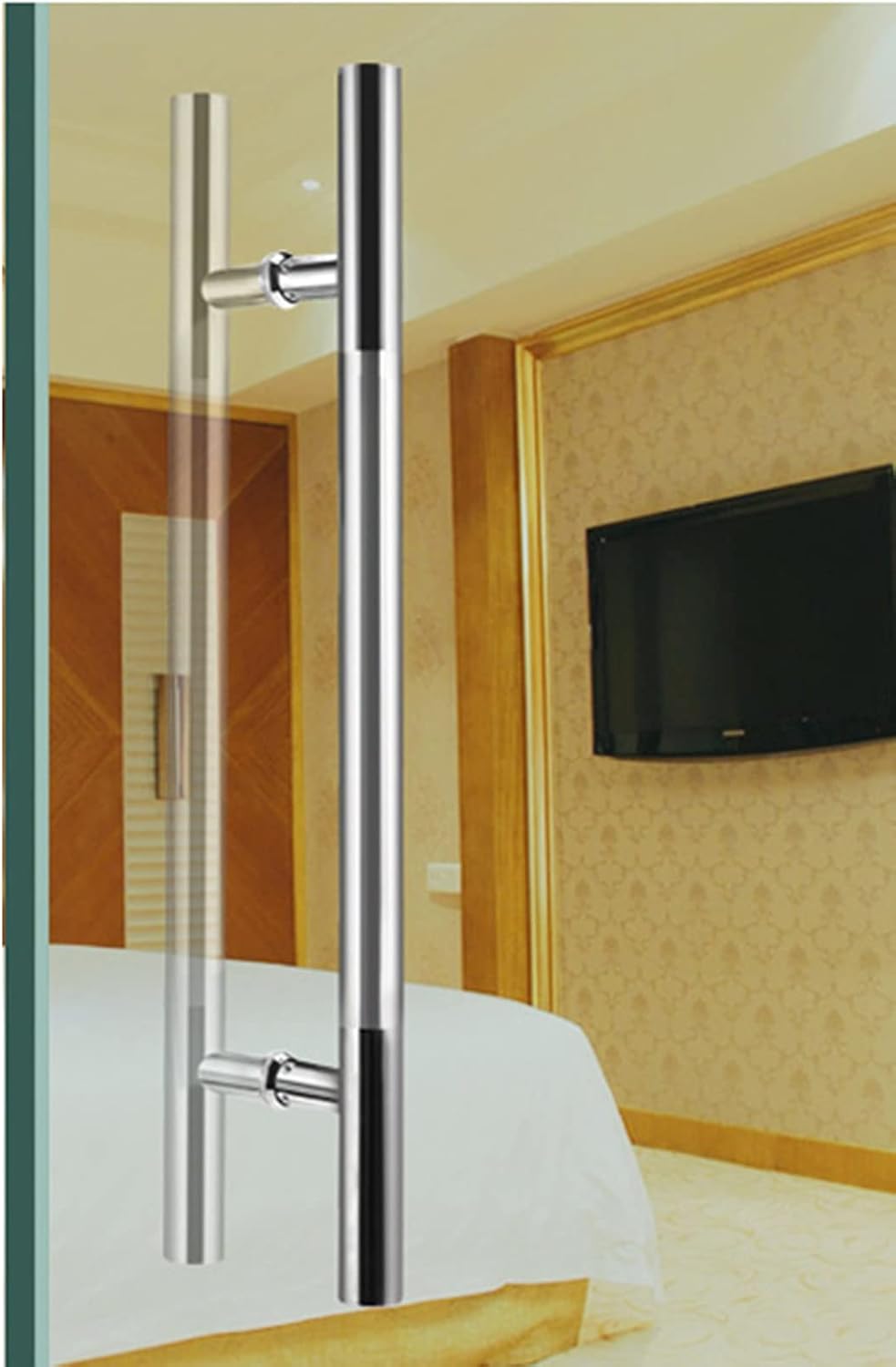 Shower Door and Pulls Handle Replacement Sets for Glass Door | Bathroom Door Knobs for Shower Enclosures Screen Internal/External | Polish Finish (Size : 38 * 1000mm)