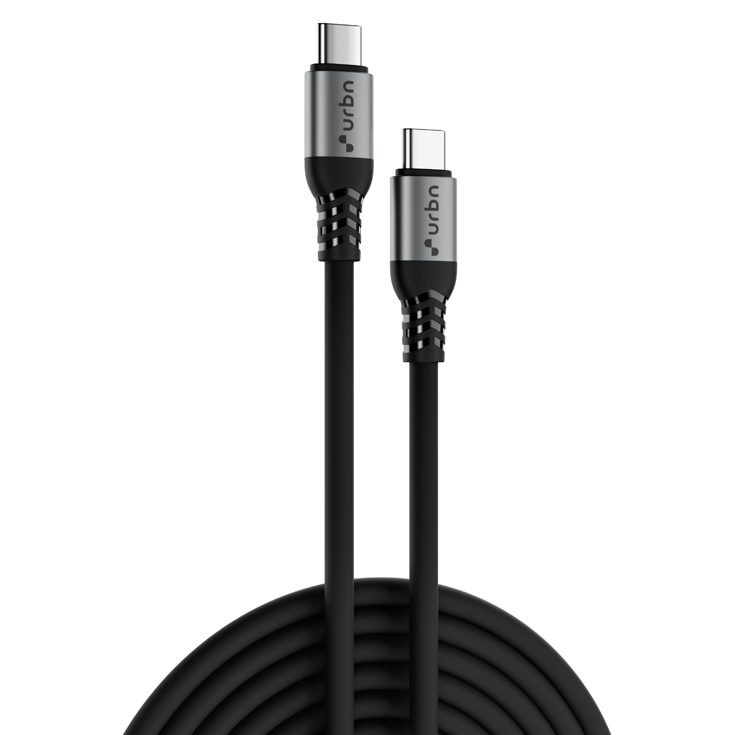 URBN Flex Cord 240W 5Amps Hyper Fast Charging Cable | Type C to C | Supports Apple Car Play & Android Auto| Super Fast Charging and Data Transfer | Silicon Coated 1.2 Meter | 2 Years Warranty (Black)-image-24