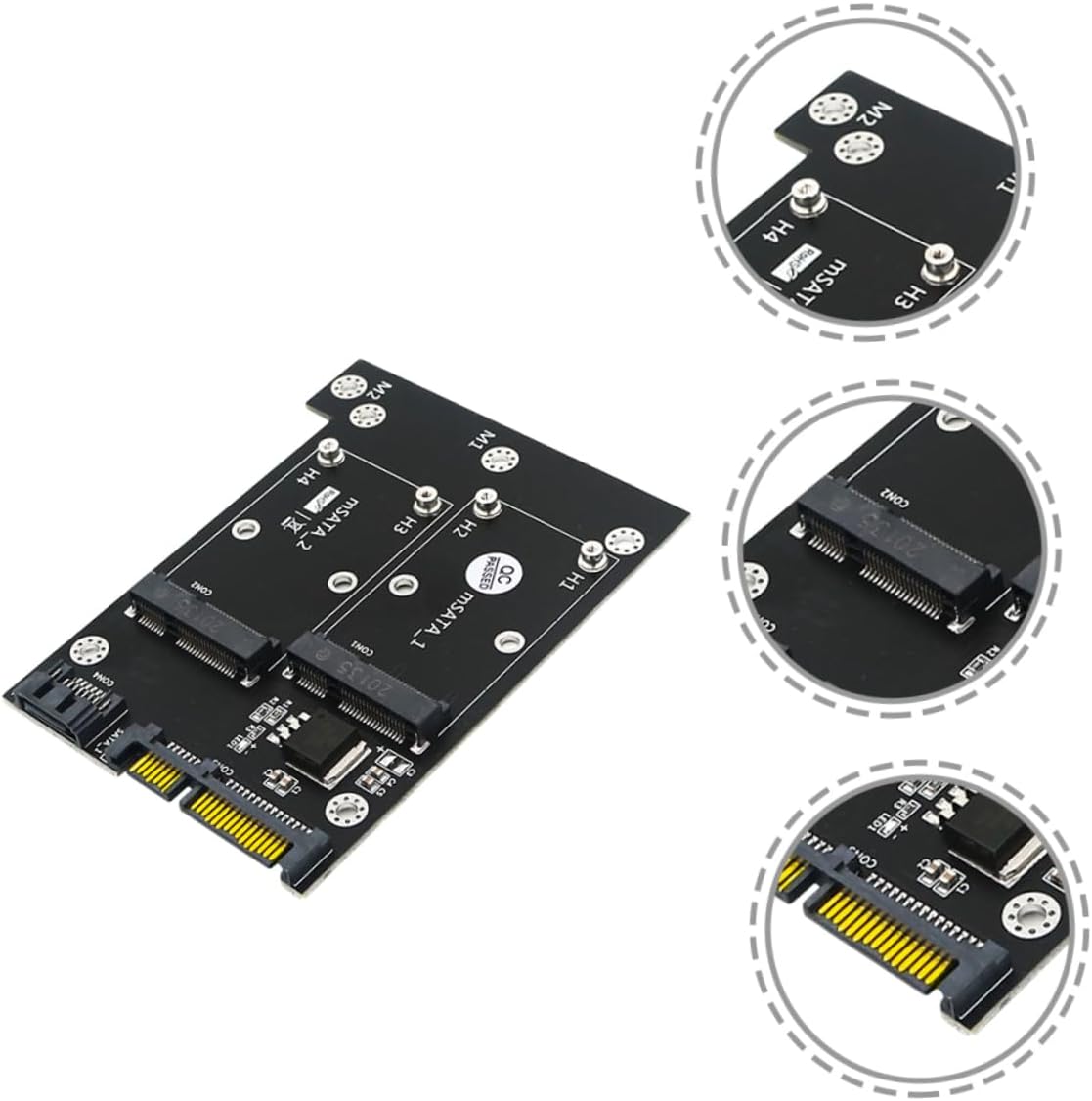 Gadpiparty Dual Msata to Dual Ssd Adapter Msata to Converter for High-Speed Data Installation