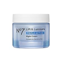 No7 Lift & Luminate Triple Action Night Cream - Anti-Wrinkle, Collagen Peptide Moisturizer with Skin Firming Hyaluronic Acid & Hibiscus - Helps Even Skin Tone for a Radiant Complexion 1.7 Fl Oz