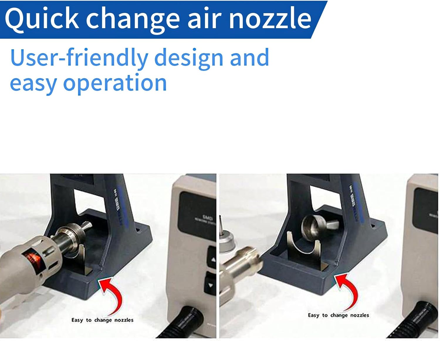 ATTEN ST-862D 1000W Digital Display Automatic Sleep, Hot Air Rework Station with 7 air nozzles, Hot Air Gun Soldering Station, Adjustable Temperature Desoldering Gun BGA Rework Station