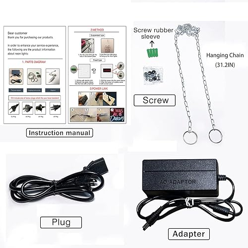 Miniatura 6 de Letrero grande de luz de neón de 23.6 pulgadas, letreros de neón LED para despedida de soltera, recuerdos de primer cumpleaños, habitación,