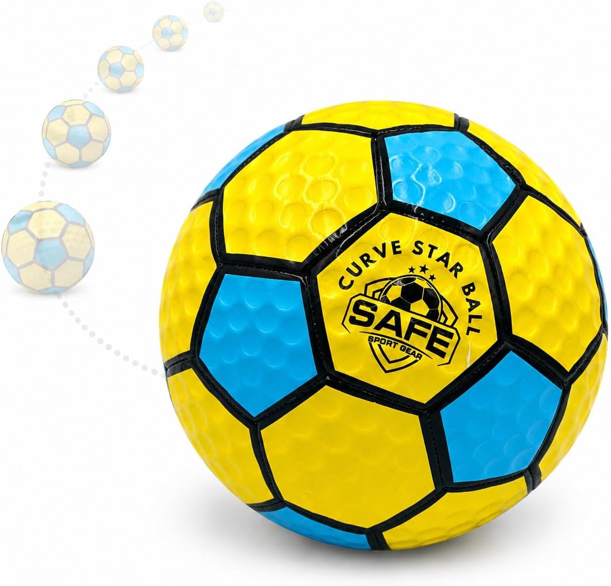 Safe Sport Gear Curve Star Football - Curve Your Shots Like A Pro with This Fun Children's Football Gift - Great, Lightweight Football in Size 5 for Children