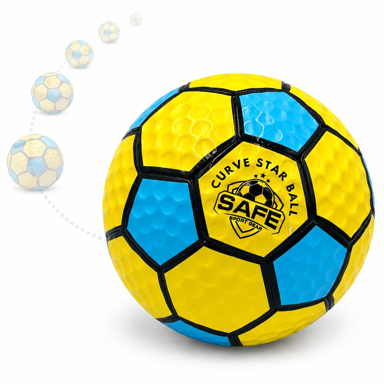 Safe Sport Gear Curve Star Football - Curve Your Shots Like a Pro dzięki temu zabawnemu prezentowi piłkarskiemu dla dzieci - niesamowita lekka piłka nożna rozmiar 5 dla dzieci