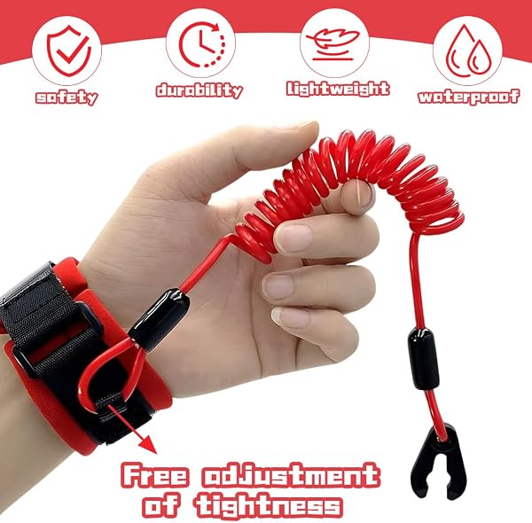 Lanière à Clé pour Interrupteur d'Arrêt du Moteur, Coupe Circuit Bateau, pour Arrêt d'Urgence de Bateau, Interrupteur Hors-bord Électrique - 4