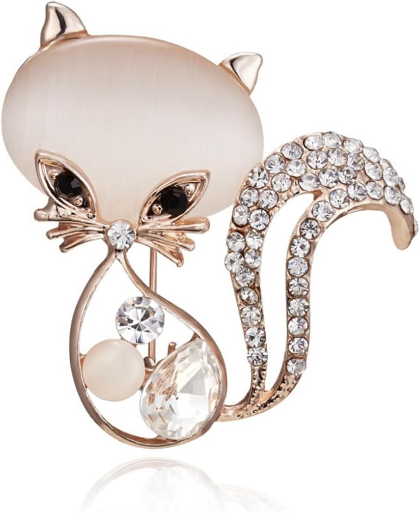 Rhinestone Cat Bow Knot Brooch Pin for Women Girls Gold-Toned