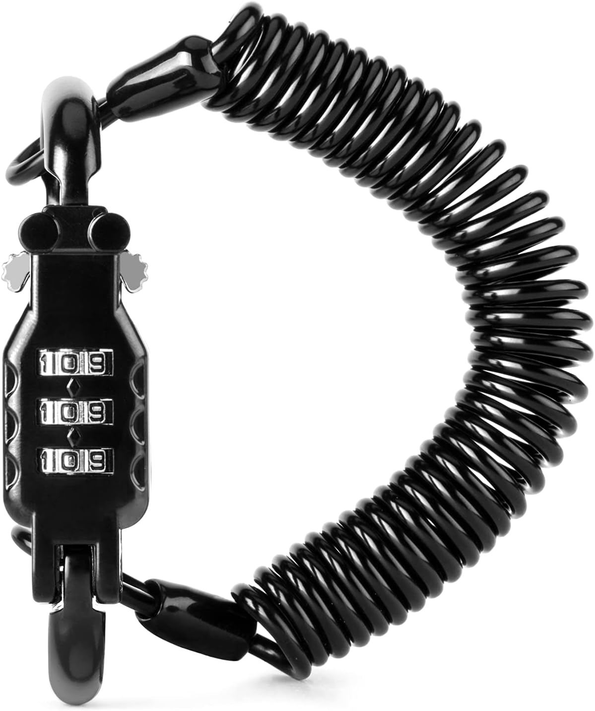 Motorcycle Helmet Lock Black Combination PIN Locking Carabiner Secure Motorcycles Lock With 6