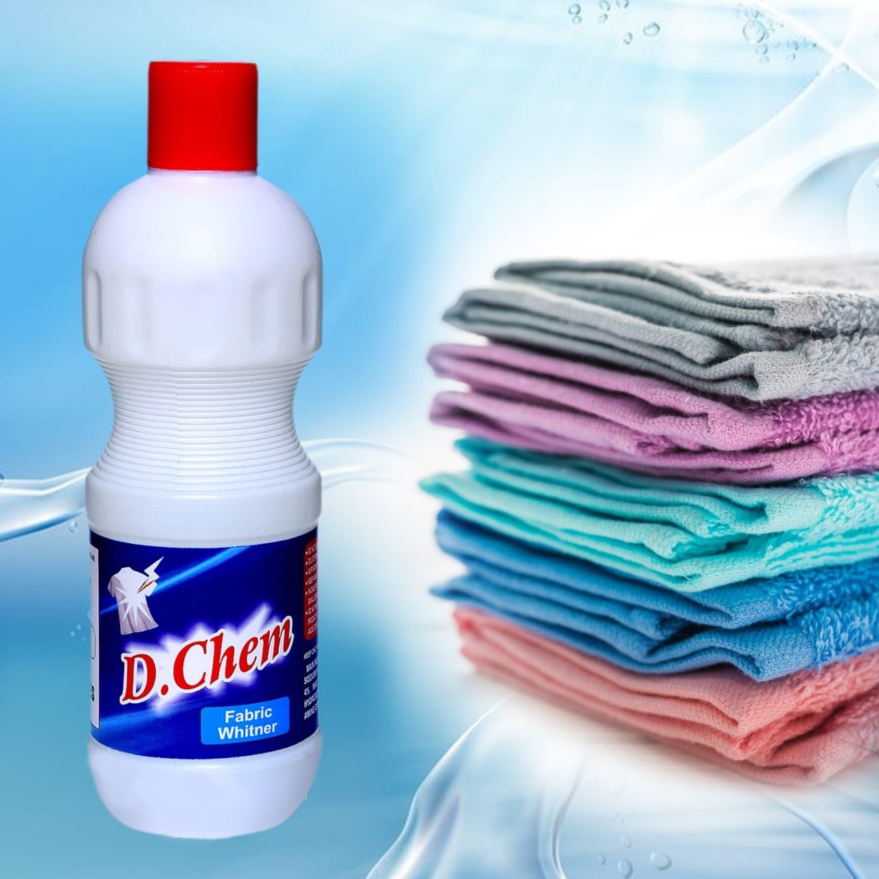 D.Cham "Crystal White Fabric Whitener 500ml – Powerful Stain Remover & Brightener for Clothes"