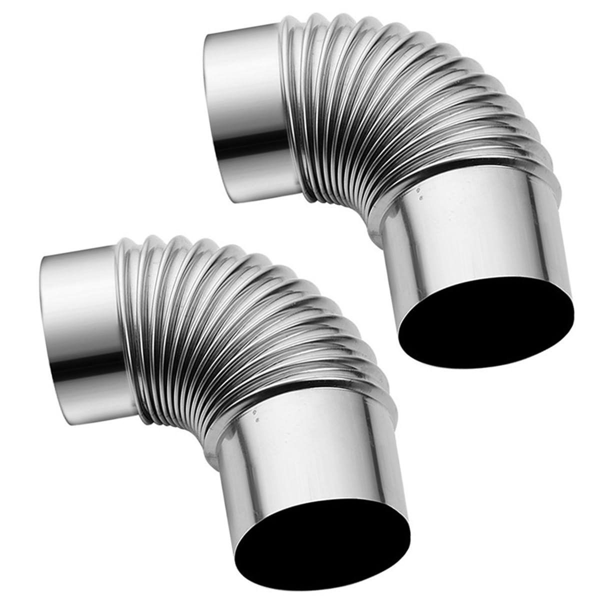 Galwanizacja 110 mm Kolanko 90 stopni, wkładka kominowa wygięcie 90° rura kominowa do użytku na zewnątrz kemping piece na drewno komin 2 szt
