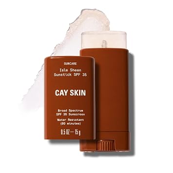 Cay Skin Isle Invisible Sunstick SPF 35 Travel Size Broad Spectrum Face Sunscreen for On-the-Go Protection Hydrating, Reef Safe Lotion with Natural Finish for All Skin Types 0.5 oz