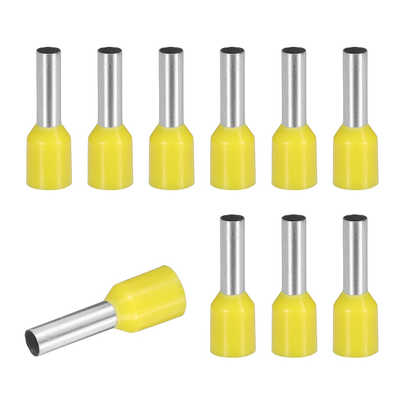 sourcing map 100Pcs Wire Ferrule Connectors VE4010 12AWG Crimp Yellow — image 1