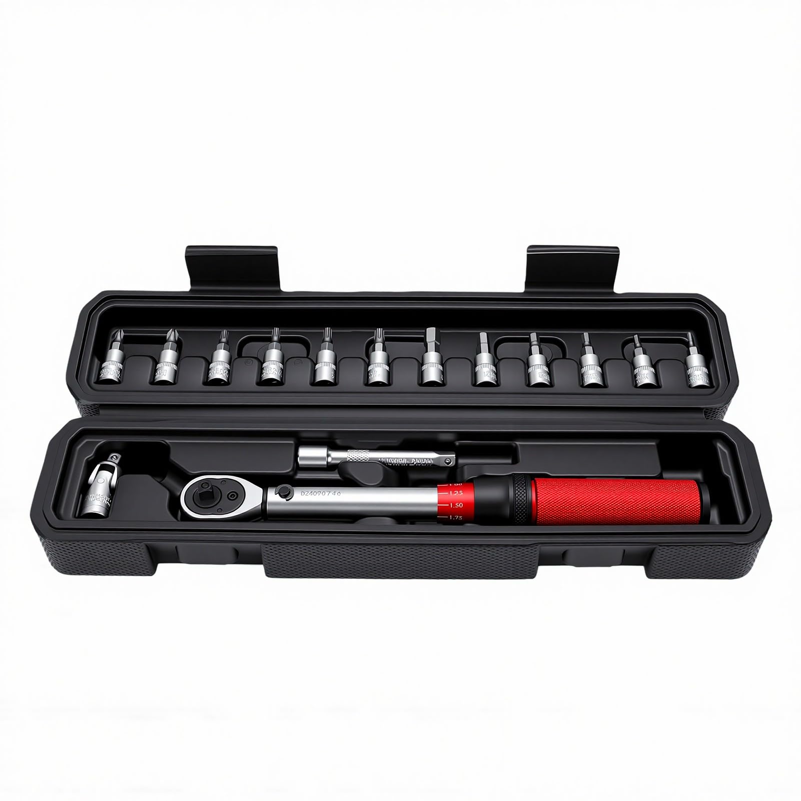 ViaGasaFamido Zestaw Kluczy Dynamometrycznych o Kącie Obrotu 5° Ergonomiczny i Trwały do ​​stali CRV Stosowanej w Lotnictwie Motoryzacyjnym (Zestaw do naprawy roweru 1/4" (5-25N).)