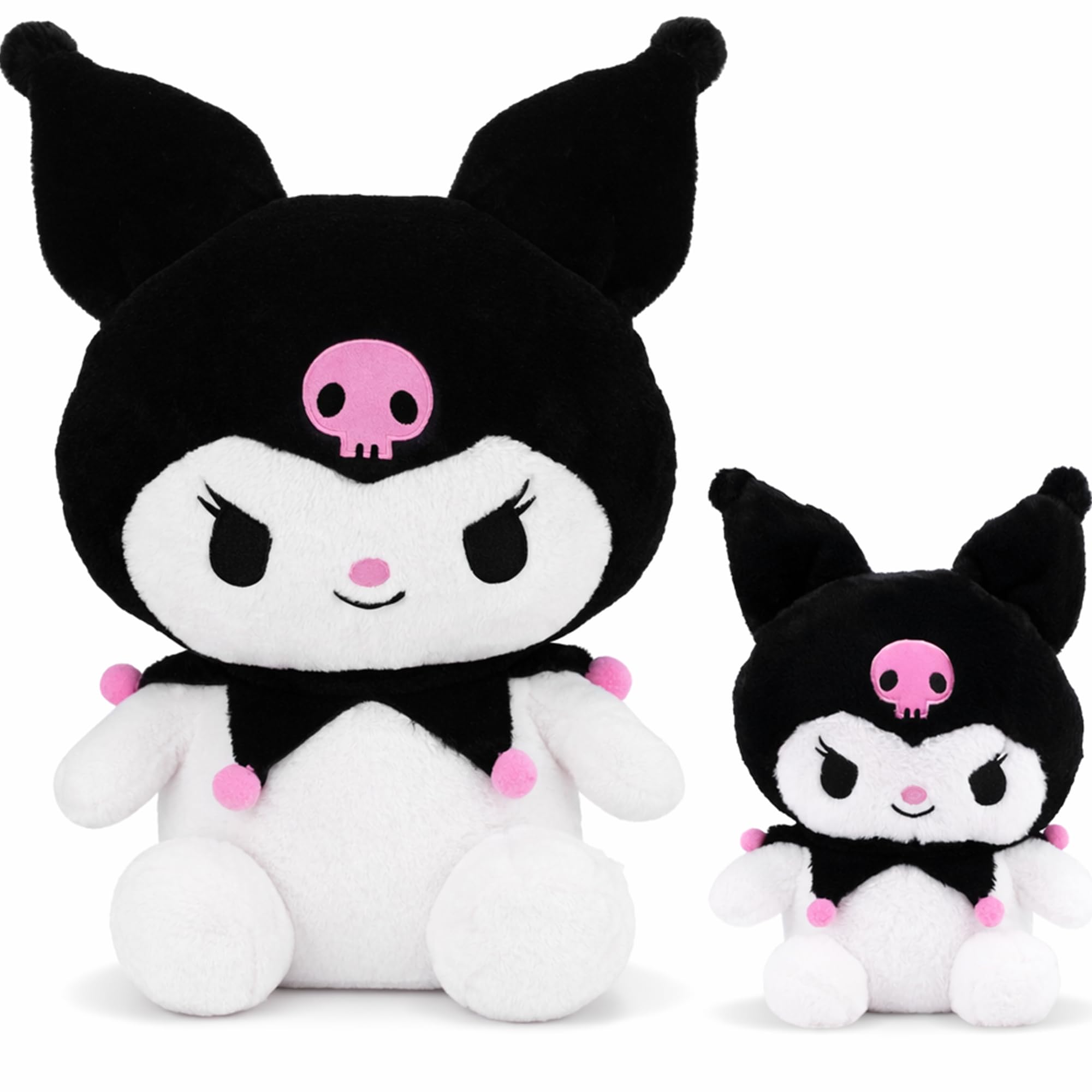 Juju Black Kawaii Plush 28 in and 12 in - Cute Stuffed Animal Kawaii Plushies - Peluche Big Stuffed Animals Plushie - Peluches Grandes Cute Plushies - Cool Stuff Plush - Plushy
