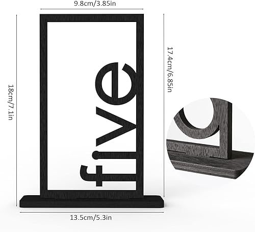 Miniatura 2 de Mesa de boda de madera números 1-10  números de mesa negros decoración banquete, fiesta, boda, novia, ducha, restaurante, recepción, oficina (1-20,