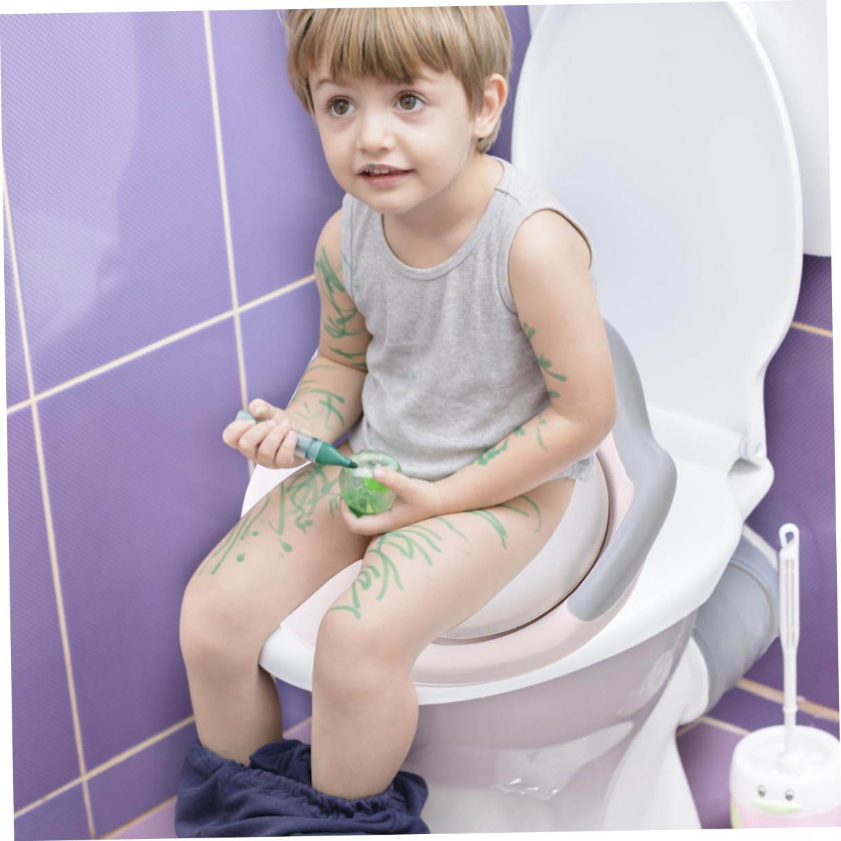 Asiento de Entrenamiento Baño para Niños Pequeños Blanco | Plástico Anti-slip, Uso Seguro, para Toddler y Niños, Formato Anillo Portátil