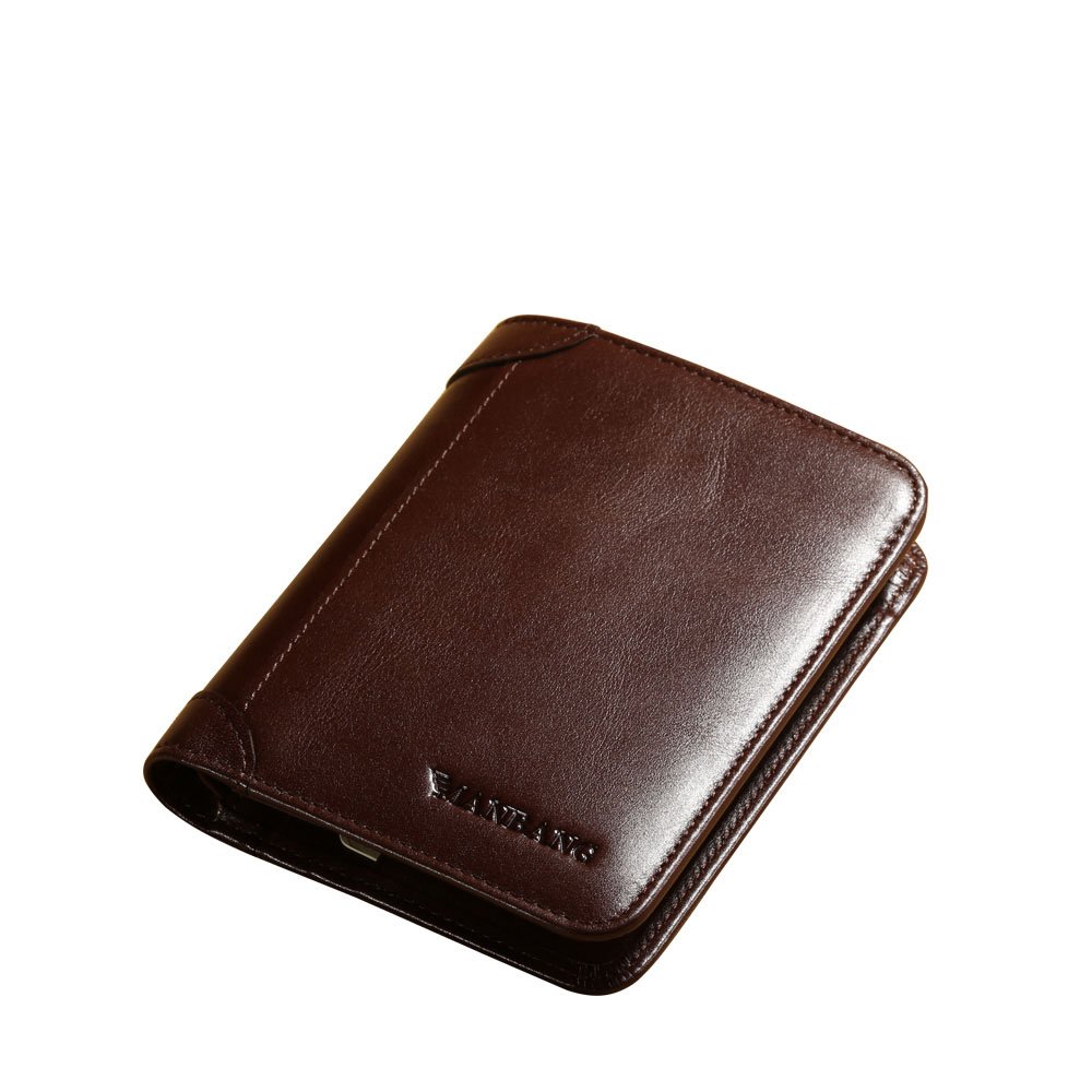 Men's Genuine Cowhide Wax Leather Extra Capacity Bifold Wallet