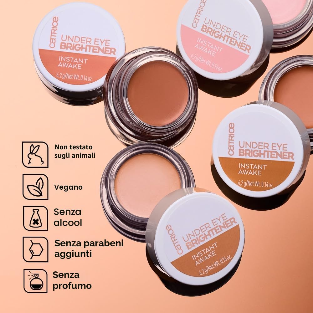 Catrice Under Eye Brightener Illuminante Contorno Occhi, curativo, risultato immediato, schiarente, naturale, brillante (4.2g)