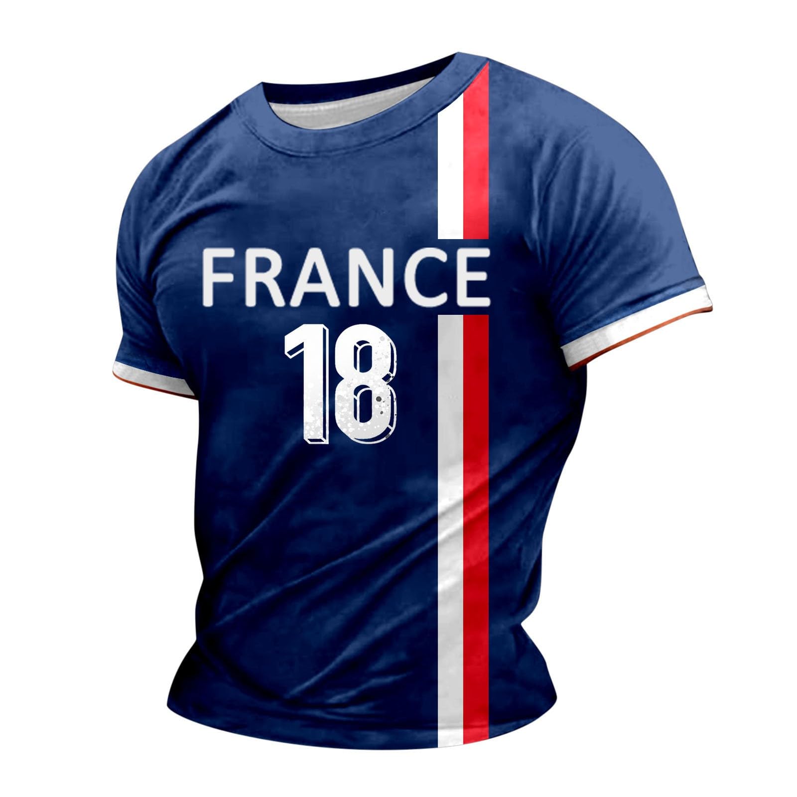 Foweknow France Football Jersey Men's Sports Jerseys with Number for Men Women Summer Fitness Sports Shirt Adult Gym Unisex Short Sleeve Crew Neck Top Training Shirt Functional Shirt, red, S