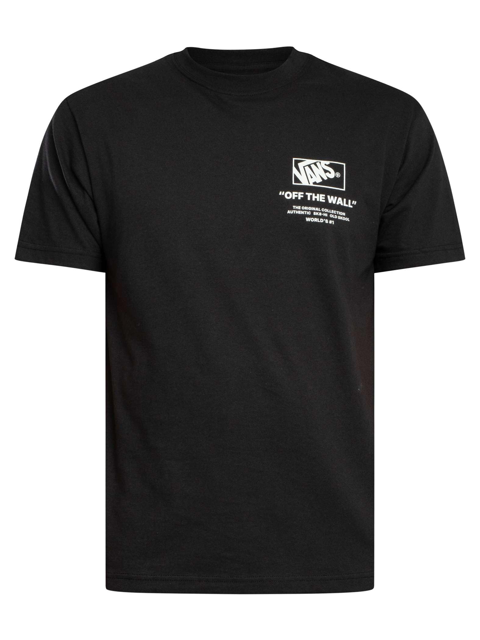 Vans Herren T-Shirt Mit Gestapeltem Rückenmotiv, Black/White