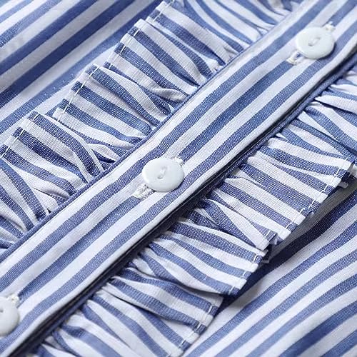 Image of GUZOSJO Blue Striped Detachable Collar Shirt,Dickey Half Blouse False Collar for Lady Girls Men