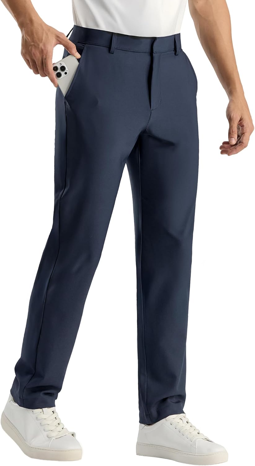 MIER Men's Stretch Golf Pants - 30" Lightweight Work Dress Pants, Classic Fit Casual Slacks Business Trousers with Pockets