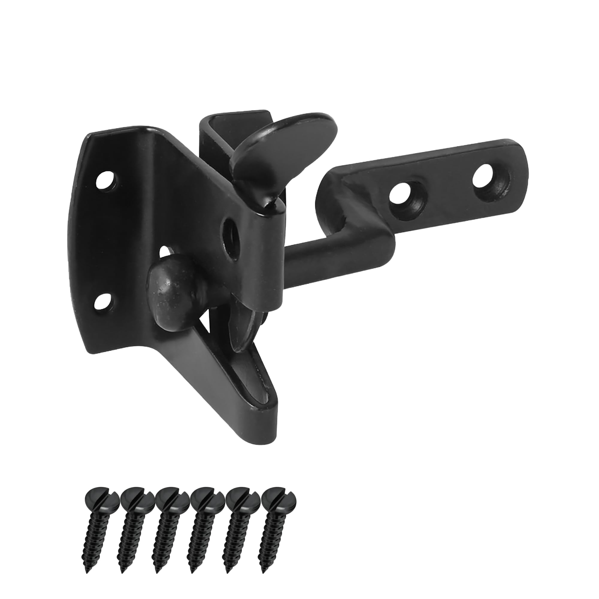 Keypak Black Auto Gate Latch Self Closing Security Hardware Set