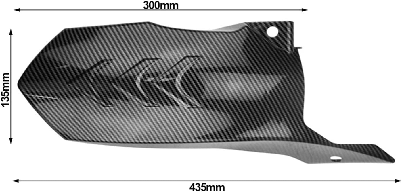 Diagram showing dimensions of the motorcycle fender: 435mm length and 135mm width