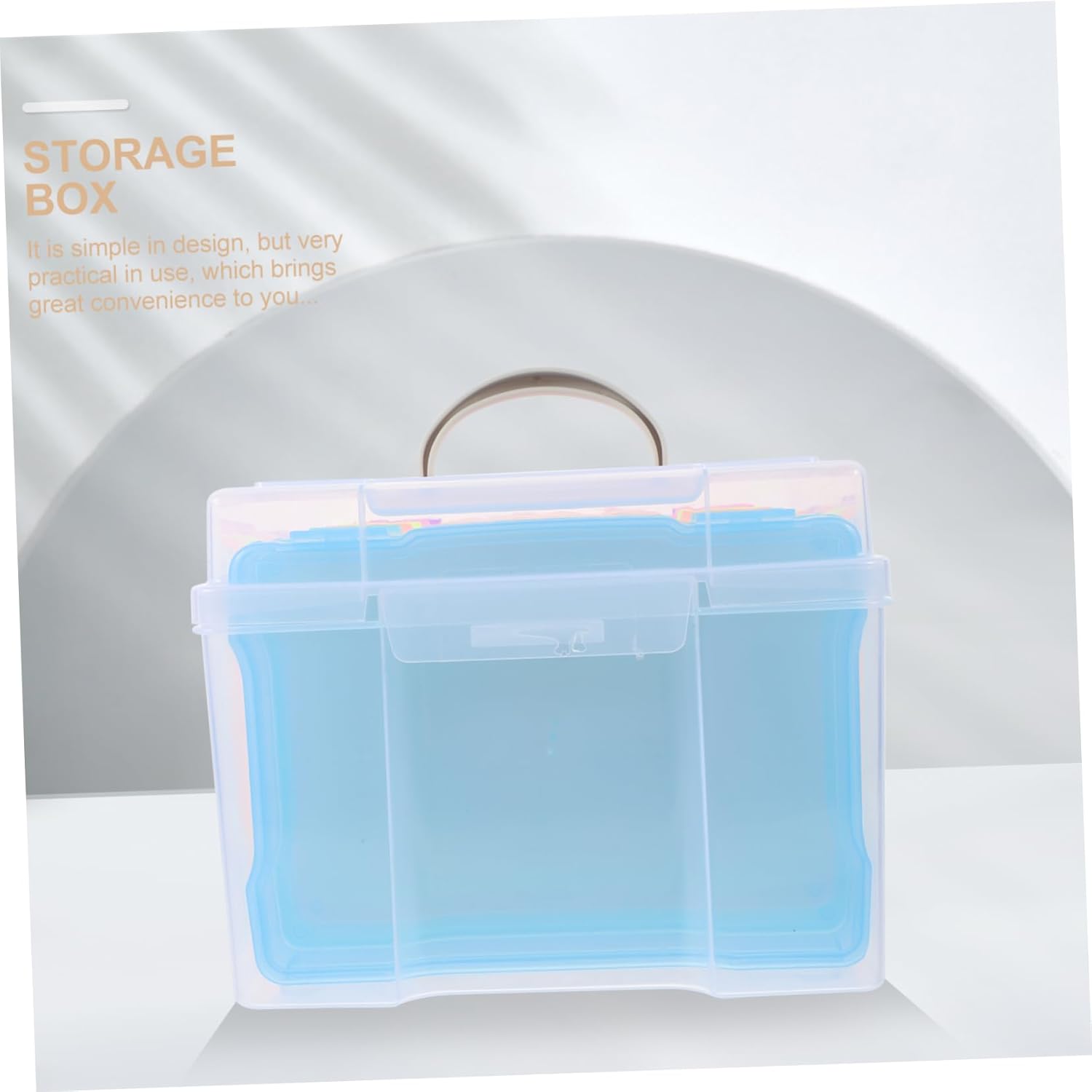 Veemoon 1set Photo Storage Box Compartments Multi-function Organizer for Postcards and Accessories Storage for