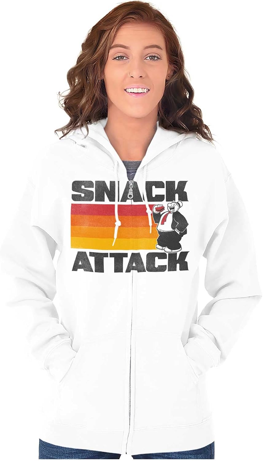 Brisco Brands Popeye Wimpy Snack Attach Funny Retro Zip Up Hoodie Mens Womens