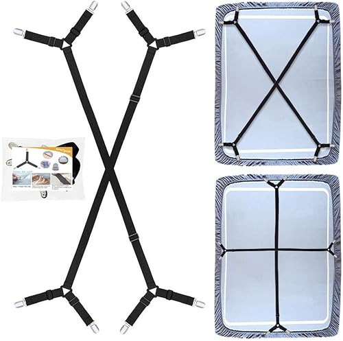 Vista 10 de 4 clips de correas ajustables para sábanas, soporte elástico para sábanas y tirantes, agarradores para sujetar sábanas, colchones, sofá, mantel