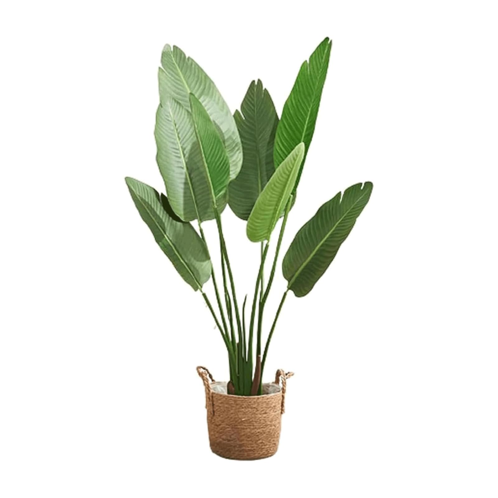 HCZKIUJY Decorative Artificial Trees 120 Cm/3.9 Ft Artificial Plant with Woven Seagrass Basket Faux Tree Indoor and Outdoor Greenery