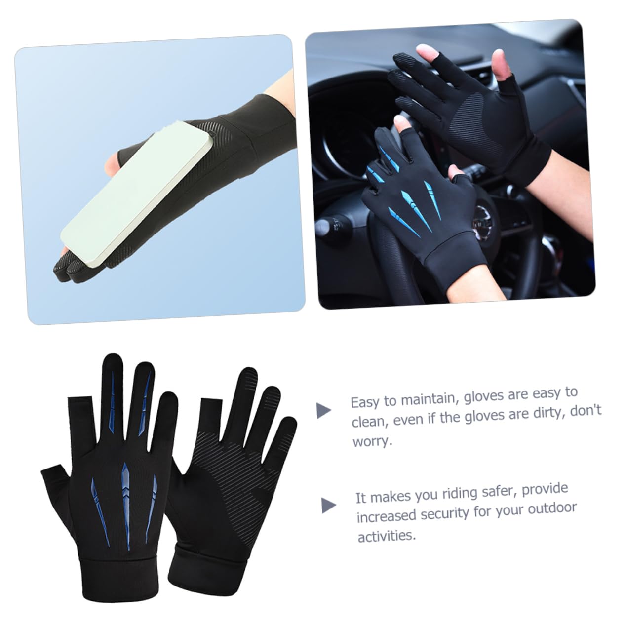 YARNOW 5pares Guantes De Bicicleta Antideslizantes para Adultos Guantes De Fitness y Outdoor para Ciclismo y Pesca Diseño Transpirable y Absorbente De