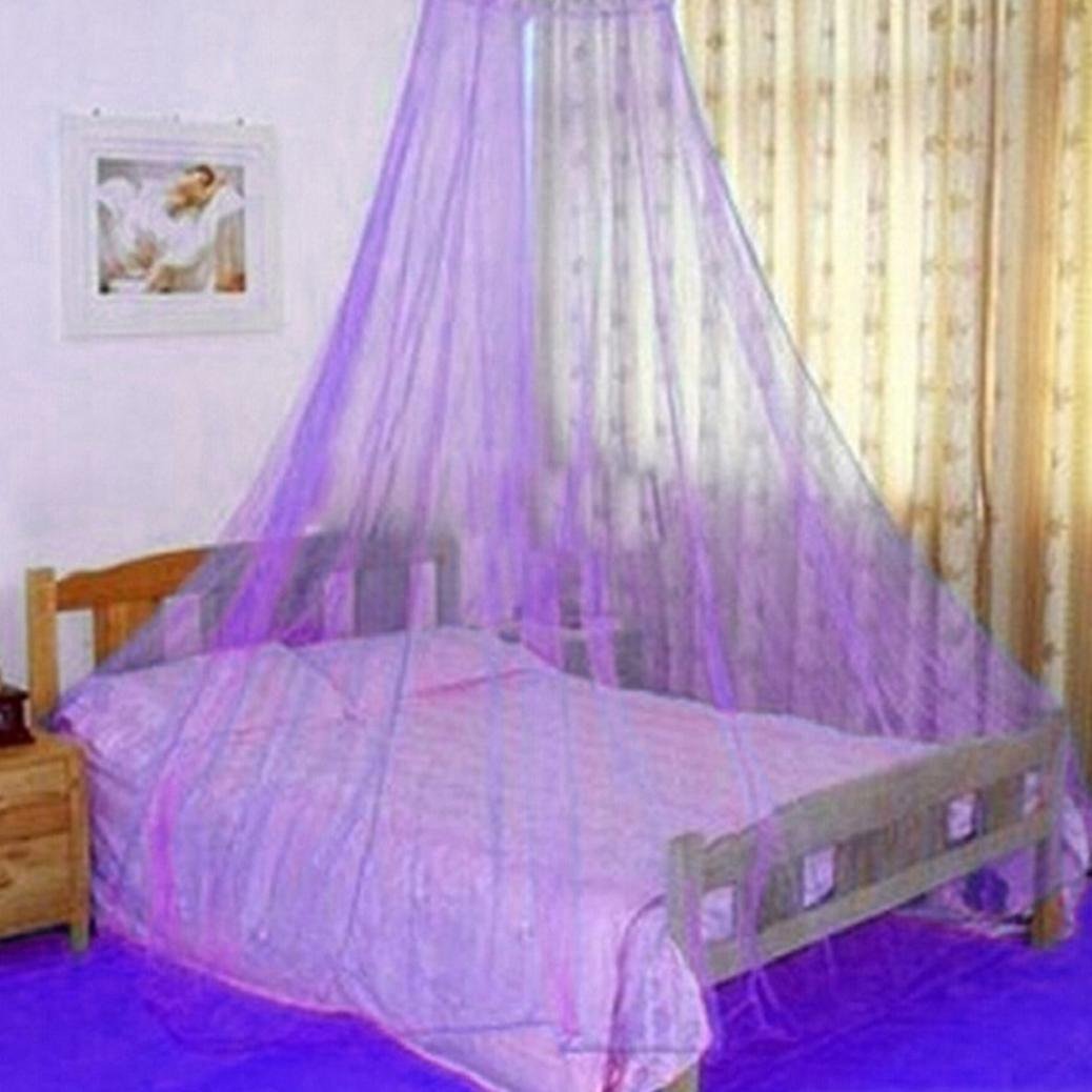 Gemini_mall Purple Gemini_mall® Lace Bed Canopy Mosquito Net Dome Fly Insect Net Protection