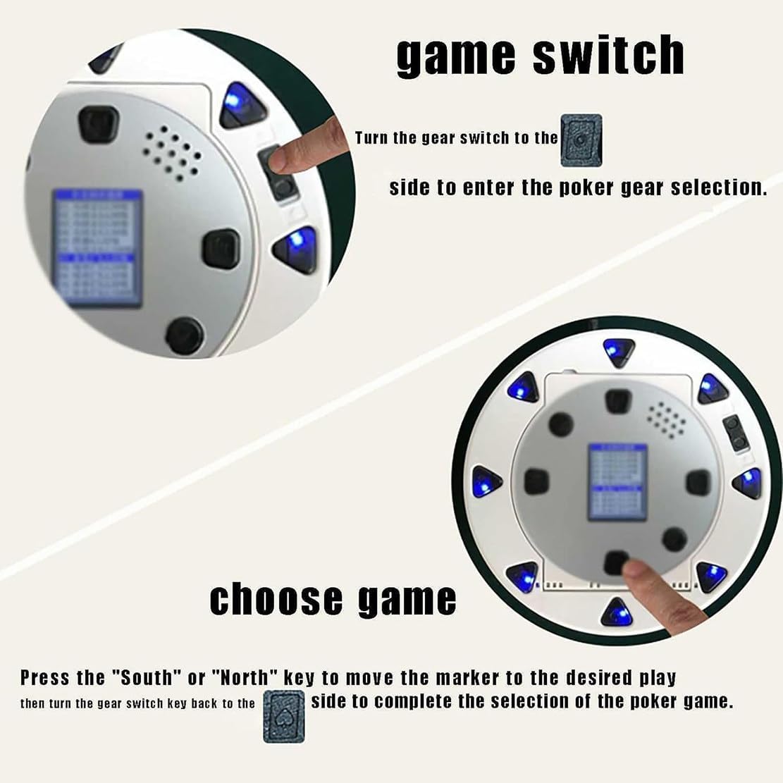 NYMFEA Automatic Card Shuffler Machine, 360° Rotating Universal Automatic Playing Card Dealer, Suitable for Friends Gatherings, Casinos, Support Up to 8 Players