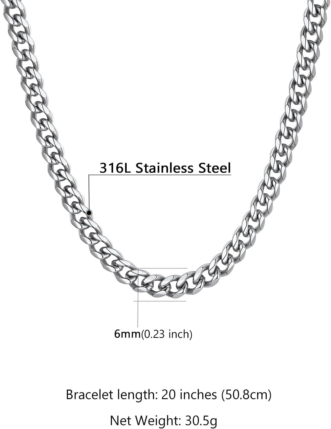 Supcare To My Son Man Husband Dad Boyfriend Love Grandson Always Remember Necklace Gifts for Birthday Graduation Anniversary Durable 6mm/7mm Non Tarnish Stainless Steel Miami Cuban Link Chain 20 Inch - Image 5