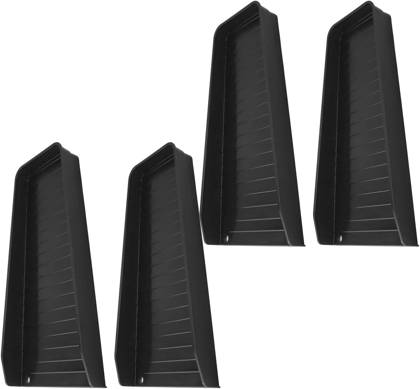 4 Pack Gutter Downspout Extensions Rain Diverter for Downspout Splash Block with 8 Fixing Nails, for Cement Floor Lawn Ground (Black)