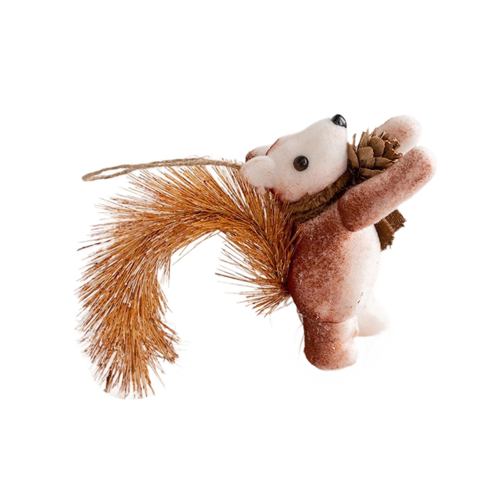 Zbiianxer A Christmas Squirrel Decorative Hanging Pendant Squirrel Garden Ornament For Fireplaces Mantels Bookshelf Festival Decors Portable Christmas Decors