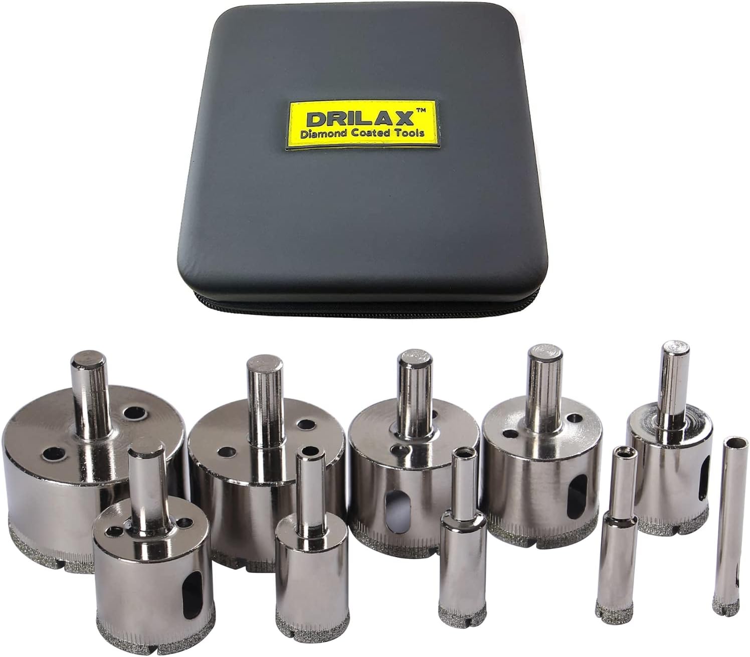 DRILAX Diamond Hole Saw Diamond Drill Bit Set Template Guide Included 10 Pieces