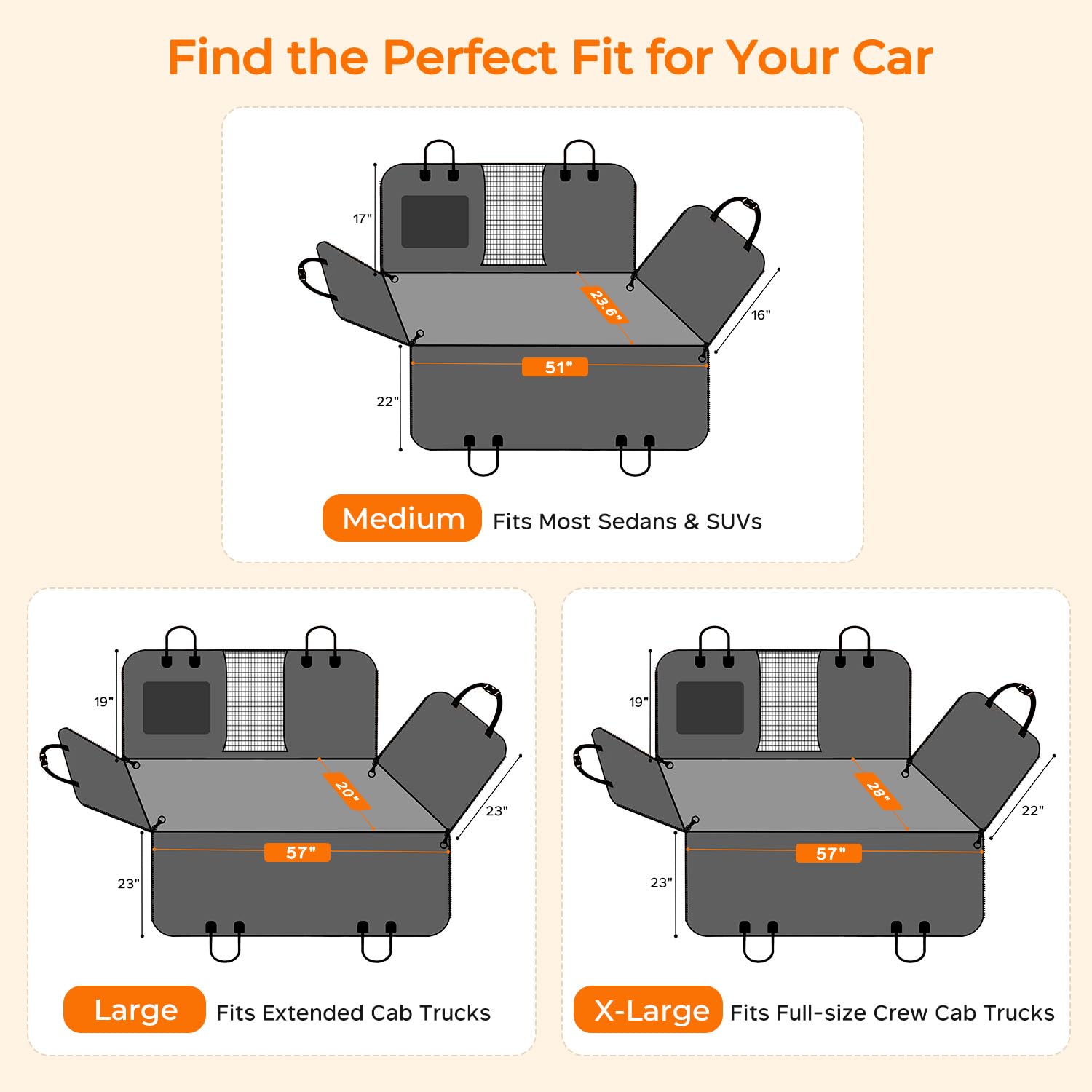 URPOWER Extension de siège arrière pour Chiens – Housse de siège de Voiture à Fond Rigide pour siège arrière, hamac Pliable pour Voiture, SUV et Camion, Protection de siège arrière pour Animaux de