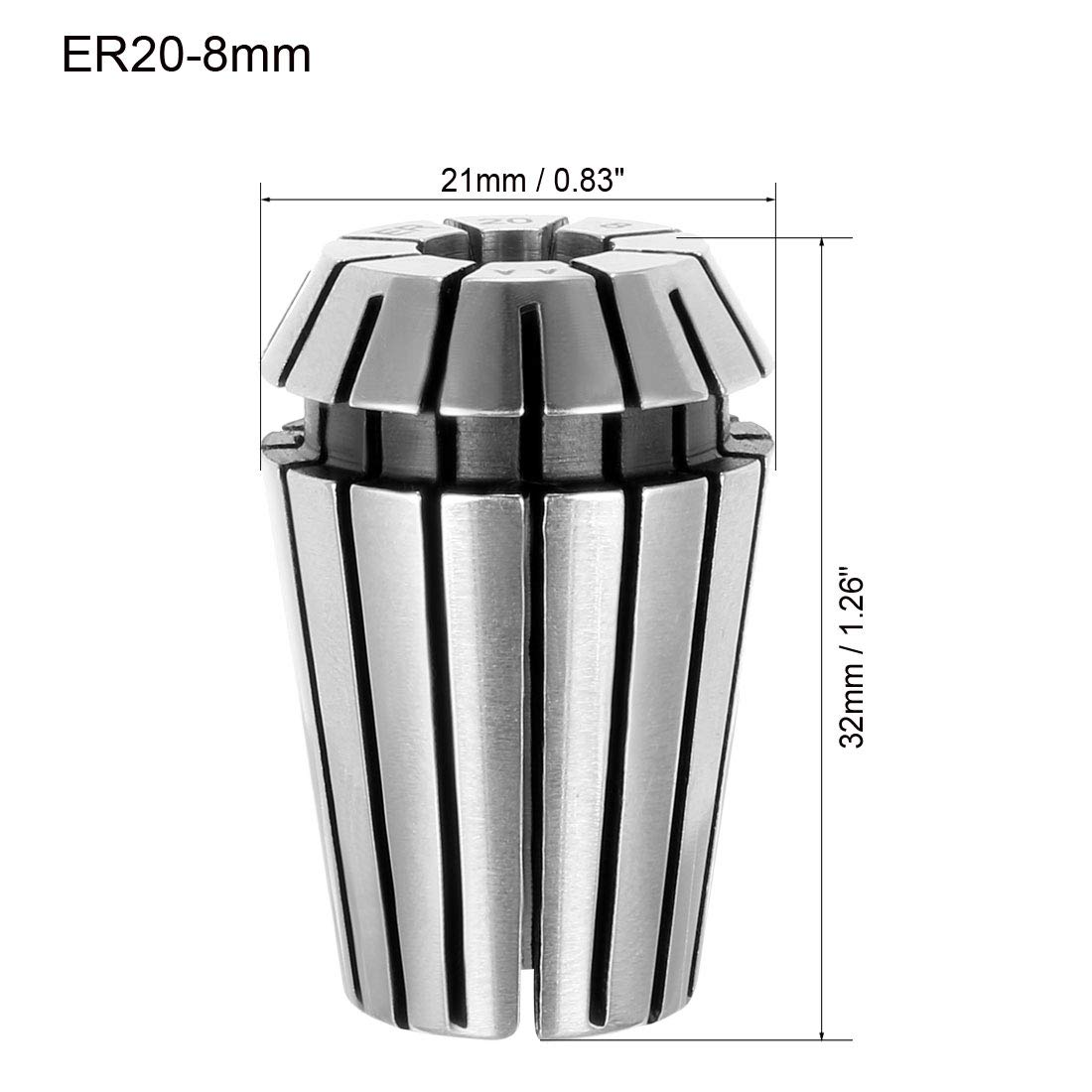 sourcing map Mandrin Ressort Serrage Pince Serrage Ressort Collet pour outil fraisage tour machine gravure CNC ER20-8mm