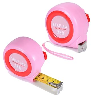 Pink Tape Measure - 2 Pack, 25-FT Self-Lock Measuring Tape Pink