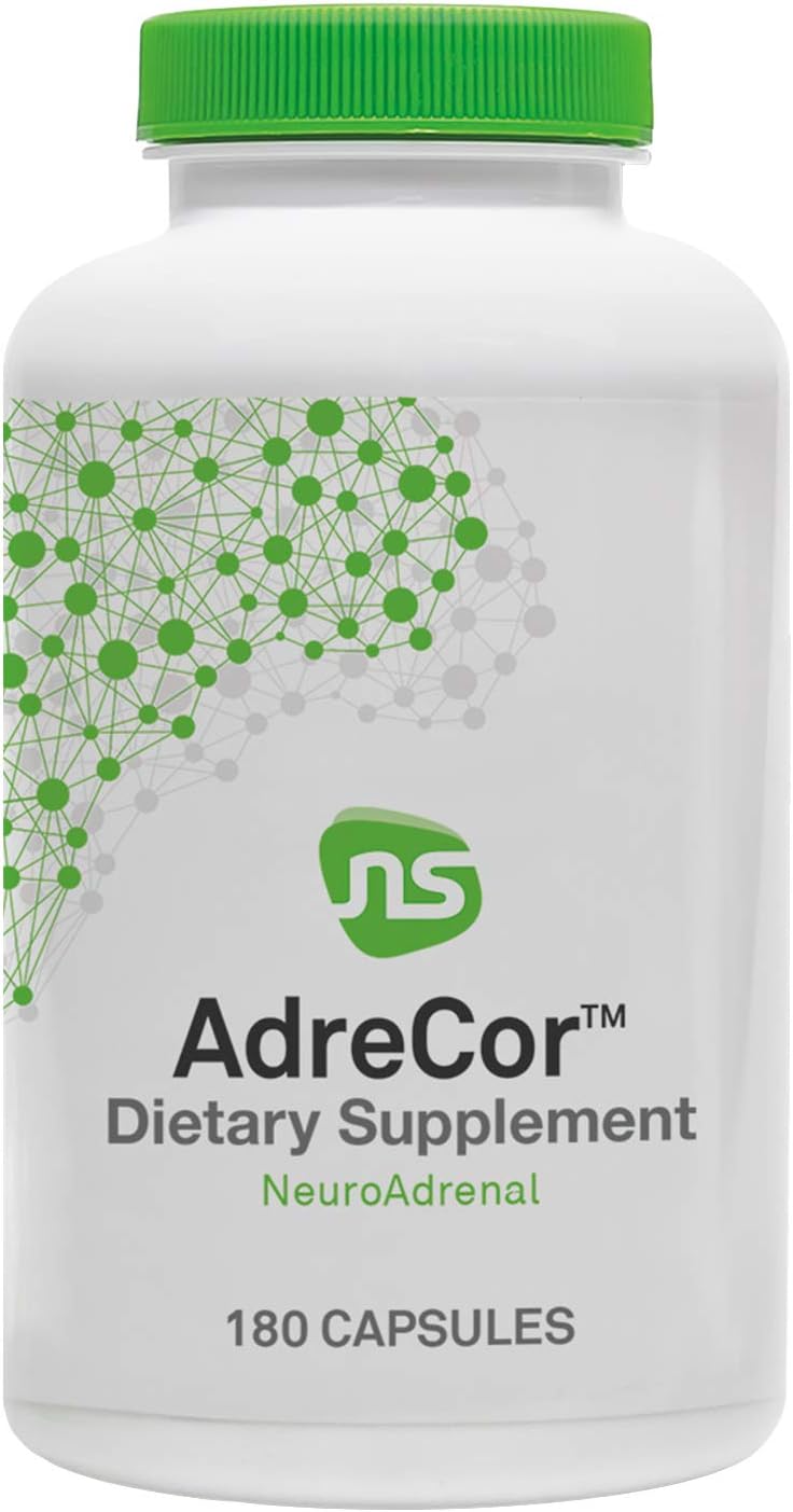 NeuroScience AdreCor – Adrenal Support & Energy Supplement with Rhodiola Rosea, Vitamin B6 & Green Tea Extract – Helps Reduce Fatigue & Brain Fog, Promotes Mood & Stress Management (180 Capsules)