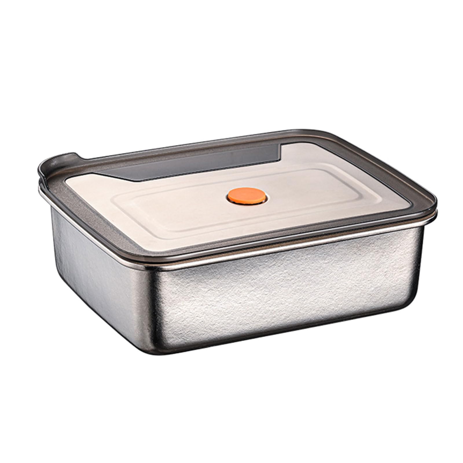 Lunch Storage Box with Metal Body and Fitted Lid, Food Container for Packed Meals, Leftovers, and Fridge Storage Metal Lunch Container Meal Prep Box Leftovers Fridge Organizer Sealed Food Use
