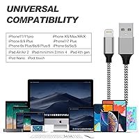 Vista 6 de Certificado Apple MFi Paquete de 6 3366610 pies Cable Lightning de cargador de iPhone compatible con iPhone 14ProMax14Pro1414Plus13Pro1312Pro1211
